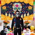 Sendy Day of The Dead Sugar Skull Backdrop 7x5ft Vibrant Colors Vinyl by Deal US