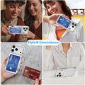 Wallet Case for iPhone 17 Pro 6.3" with Kickstand 4-Card Holder Clear Back Cover by Merch Section
