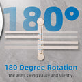 Zynuhmo 4-Arm Swivel Towel Rack 13.78in White Adjustable Suction Cup by Deal US