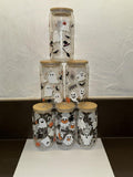 Acellegic Halloween Glass Cups 16oz Bamboo Lids Straws 12pcs White by Deal US