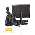 Little Man Game Over Wedding Cake Topper Double-sided Black Glitter 5.5x4.5in by Deal US
