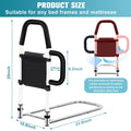 Okvpajdo Adjustable Bed Rail with 2Grab Bars Safety Guard Black White King Queen by Deal US