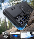 Magnetic Case for Samsung Galaxy S26 Ultra with Ring Stand Slide Camera Cover Screen Protector Black by Merch Section