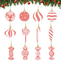 Arosche Christmas Candyland Tree Decorations 24Pcs Pink Wooden Ornaments by Deal US