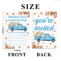 YGRBXJZD Fall Pumpkin Birthday Invitations Blue Truck 4x6 20 Sets Colorful by Deal US