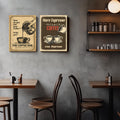 HTTART Vintage Coffee Canvas Wall Art 12x16 Set of 2 Retro Brown by Deal US