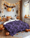 Zadaling Haunted House Halloween Throw Blanket Fleece Cozy 40x50 Purple Black by Deal US