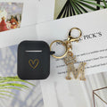Case Cover, Soft Silicone Case With Gold Heart Pattern For Airpods 2&1 Generatio