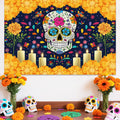 Sendy Day of The Dead Sugar Skull Backdrop 7x5ft Vibrant Colors Vinyl by Deal US