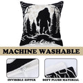 Burbell Bigfoot Christmas Pillow Covers Set of 2 Black 18x18 by Deal US