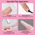 Creaglam Short Square Nail Tips 240Pcs Clear Acrylic 12 Sizes Soft Gel by Deal US
