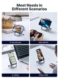 Aluminium Phone Stand for Desk — Adjustable Portable Holder for iPhone 17/16/15/