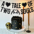 LOVELY BITON A Tale of Two Souls Halloween Wedding Banner Black Paper by Deal US
