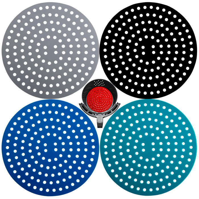 Viwehots Silicone Air Fryer Liners 8" Non Stick Reusable 4 Pack Mixed Colors by Deal US