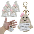 4pc Inspirational Crochet Potato Keychain Set Green with Organza Bag 2.36" by Deal US