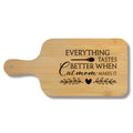 FONDCANYON Cat Mom 15x7 Cutting Board with Handle Kitchen Gift by Deal US