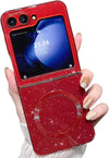 Magnetic Neon Phone Case for Samsung Galaxy Z Flip 5 with MagSafe Compatibility Wine Red