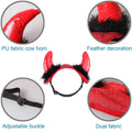 ABLAZEZAI Pet Halloween Devil Horn Headband Adjustable Red Size Large by Deal US