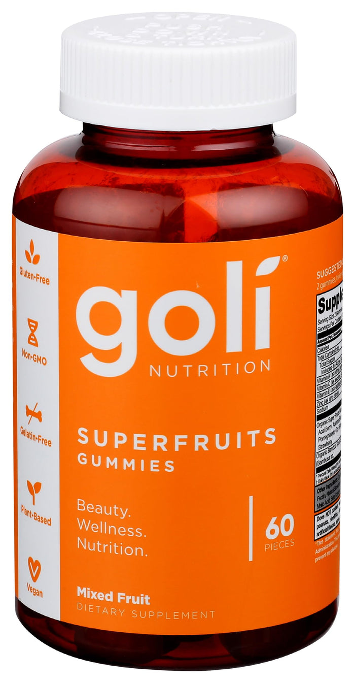 BestBy05/26 Goli Nutrition Superfruits Gummies Mixed Fruit 60 Count by Deal US