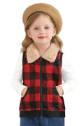 AlisOker Toddler Fleece Buffalo Plaid Puffer Vest Winter Coat Size 3T by Deal US