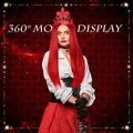 XunYee Halloween Queen Costume Set Red Wig Crown Choker Earrings 60x90cm by Deal US