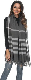 Viamulion Beautiful Winter Scarf Elegant Collection Warm Solid Plaid by Vanessa Jane