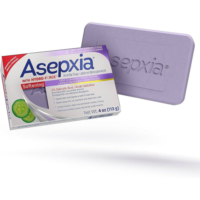 Aspexia with Hydro Force- Deep Cleansing + Moisturizing Bar Soap Enriched with Cucumber Extract and 2% Salycilic Acid 4 ounces by Pasteur Pharmacy