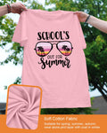 Flafens School's Out Summer Beach Graphic Teacher Shirt Cotton Short Sleeve L by Deal US
