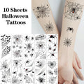 FANOST 22 Halloween Spider Face Temporary Tattoos Kids Adults Cosplay Stickers by Deal US