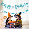 Vofrise Blue Halloween Birthday Banner Glitter Bow Tie Ghost Garland by Deal US