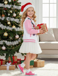 PATPAT Girls Varsity Baseball Jacket Pale Pink Bomber Coat Size 7-8 by Deal US