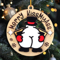 jjBOOM KissMyAss Funny Christmas Wooden Ornaments 2024 Xmas Tree Decor by Deal US