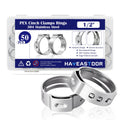 HayEastdor 50PCS 1/2" PEX Cinch Crimp Clamp Rings 304 Stainless Steel by Deal US