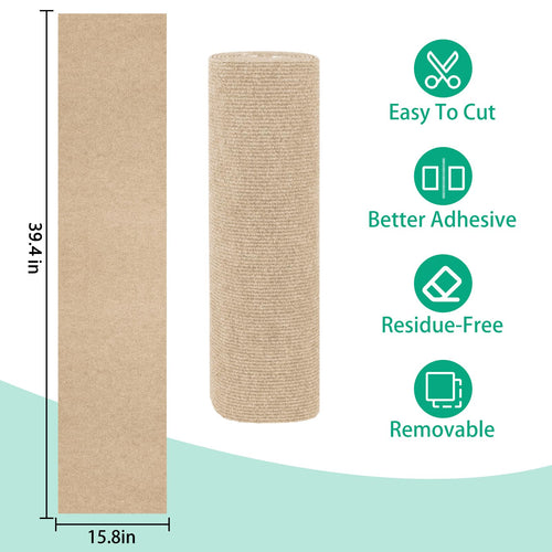 YITMOYM Trimmable Cat Scratcher Mat 39.4x15.8in Self-Adhesive Felt Fiber by Deal US