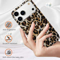 Sparkle Translucent Leopard Print Case for iPhone 17 Pro 6.3" Cheetah Silicone Protective Cover by Merch Section