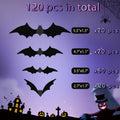 PFAMKEER Halloween Bat Stickers 120pcs 3D Black PVC Various Sizes by Deal US
