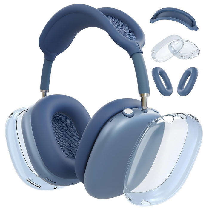 In 1 Case Cover For Airpods Max, Clear Tpu Ear Cup Protectors & Silicone Earpad