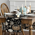 Artoid Mode Harvest Pumpkin Darkness Floral Table Runner Black 13x90 Inch by Deal US