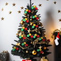Suncalla Christmas Tree Ball Picks Satin Red Green Gold 7.9'' 12 Pcs by Deal US