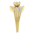 14K Yellow Gold Diamond Cocktail Bypass Ring (1 1/2 Cttw, H-I Color, SI2-I1 Clarity) - Size 7 by Bids.com