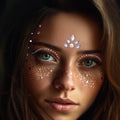 Mity Rain Face Glitter Gems Stickers 10 Sheets Star Freckles Single Pattern by Deal US
