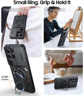 Magnetic Case for Samsung Galaxy S26 Ultra with Ring Stand Slide Camera Cover Screen Protector Black by Merch Section