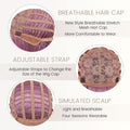BATISI Lavender Pink Wavy Bob Synthetic Wig Short Shoulder Length Bangs by Deal US