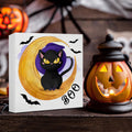Hijie Halloween Black Cat Bat Wooden Sign Decor 5x5 Inches Indoor by Deal US