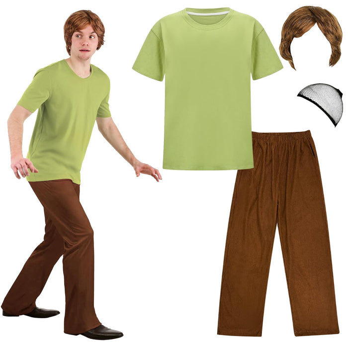 Apragaz Mens Halloween Costume Retro Mystery Solver Green Brown Size L by Deal US