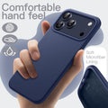 Silicone Case for iPhone 17 Pro Dark Blue Shockproof Soft Touch Protective Cover by Merch Section