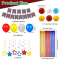 TRBSXRT Cartoon Birthday Decorations Gold Red Blue Foil Fringe Curtains Balloons by Deal US