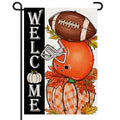 Decorhua Fall Garden Flag Burlap 12x18 Double Sided Football Pumpkin Orange by Deal US