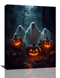 Gothic Halloween Ghost Pumpkin Wall Art Canvas Painting Framed 12x16 by Deal US