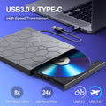 High-Speed USB 3.0 External CD/DVD Drive with Burner – Plug & Play, Windows & Mac Compatible by DailySale